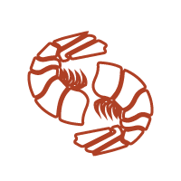 Decapitated shrimp icon